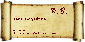 Watz Boglárka névjegykártya