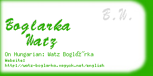 boglarka watz business card